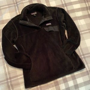 Patagonia Lightweight Synch Snap-T Pullover Fleece Women's Medium Black